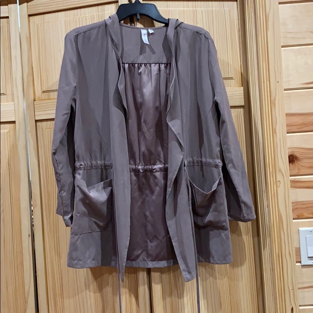 Faux suede wrap jacket